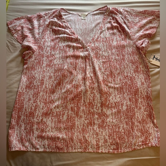 Caslon‎ Red and White Patterned Blouse - Picture 8 of 16